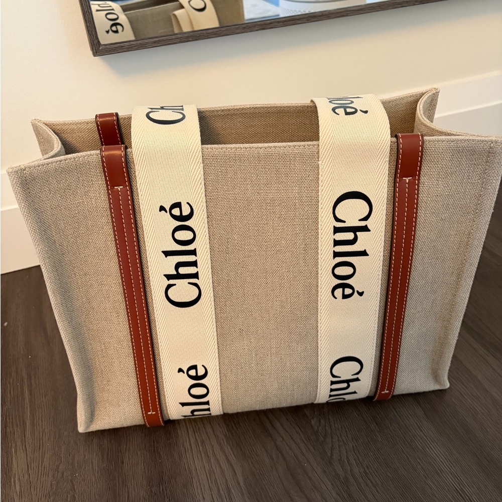 Chloé Large Woody Canvas Tote